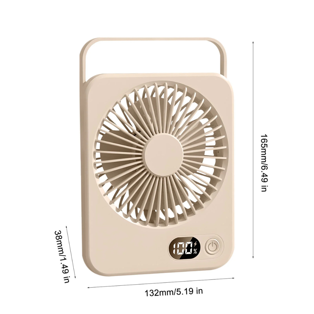 STARQ Mini Portable table Fan, Powerful Hand Fan 5 Speed 1200 mah Personal Desk Fan with Base, Lightweight Rechargeable USB Handheld Fan for Girl, Women, Men, Indoor, Outdoor (Coffee)
