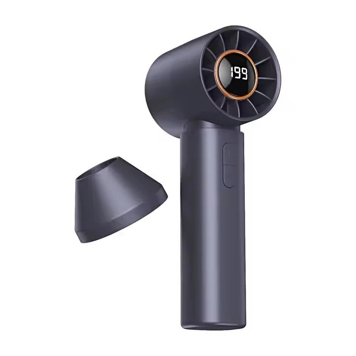 STARQ - Digital Power Display Rechargeable Cooling Mini Portable Handheld Small Fan Long Battery Life Small Office Fan (Grey)