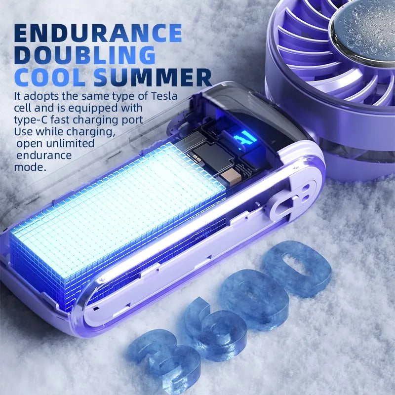 STARQ High Speed Foldable Portable Small Handheld Fan Rechargeable Battery Personal Fan Neck Fan