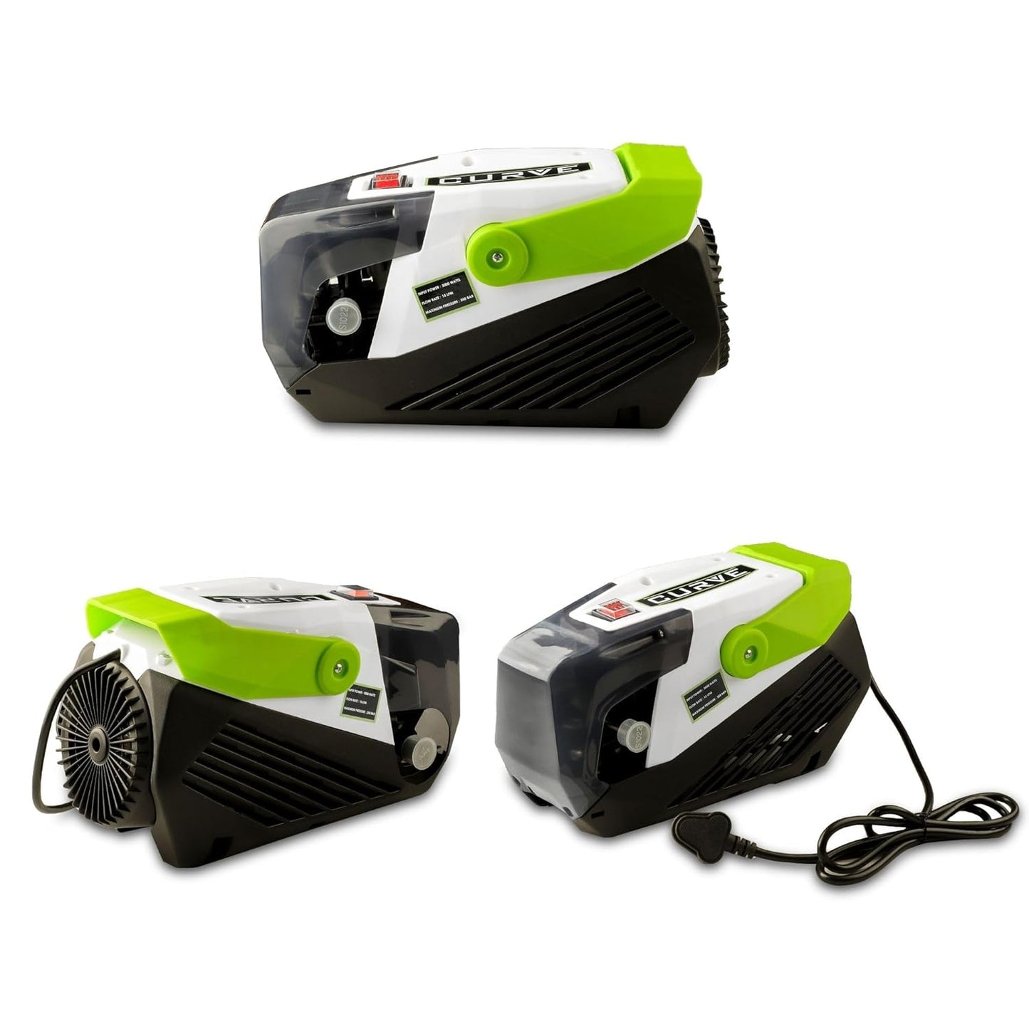 Starq curve High Pressure Washer, Car Washer, 3000 Watts Motor, 350 Bars, 15L/Min Flow Rate, 10 Meters Outlet Hose, Portable, Car, Bike & Home Cleaning