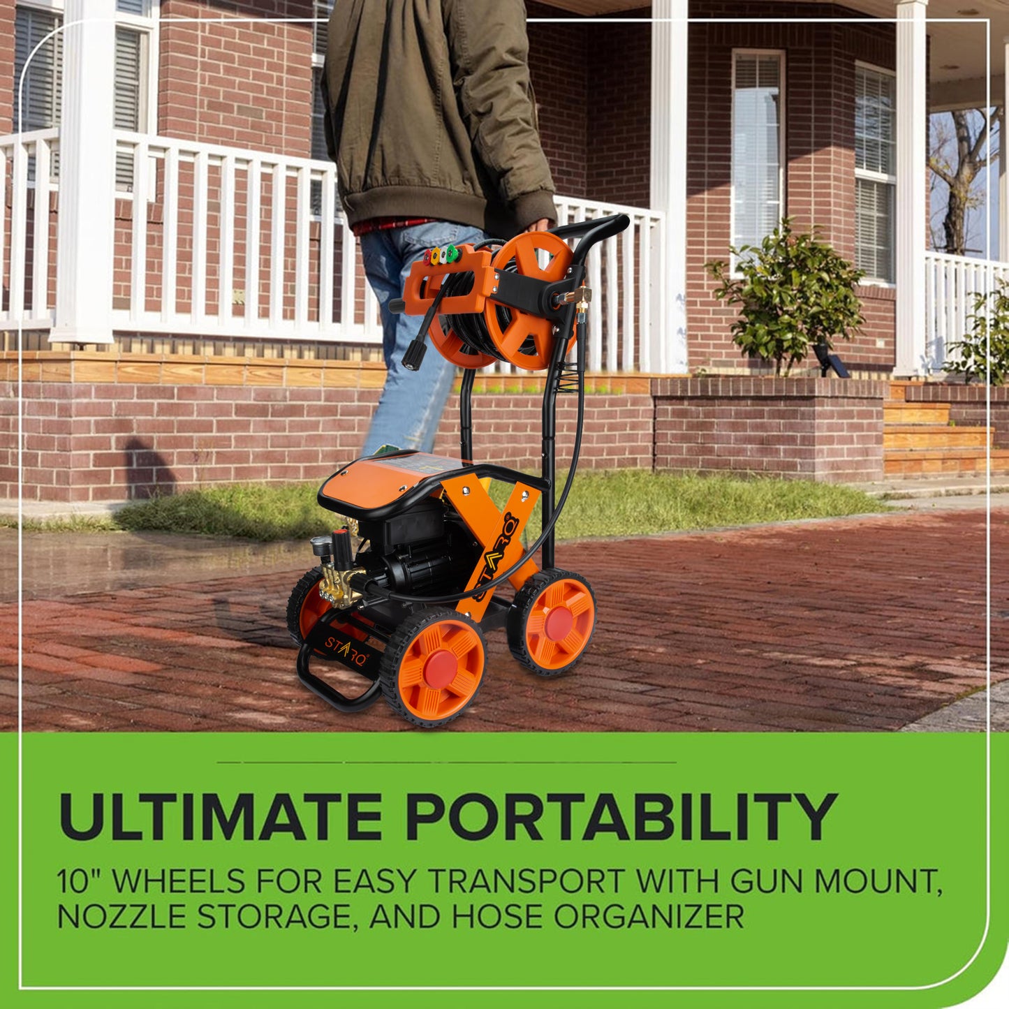 STARQ X Commercial HIGH Pressure Washer Heavy Duty with 15METER Hose Pipe for CAR, Bike, Home & Truck Washing (QTX HPW 3200 WATTS 3HP 320 BAR 18LPM)