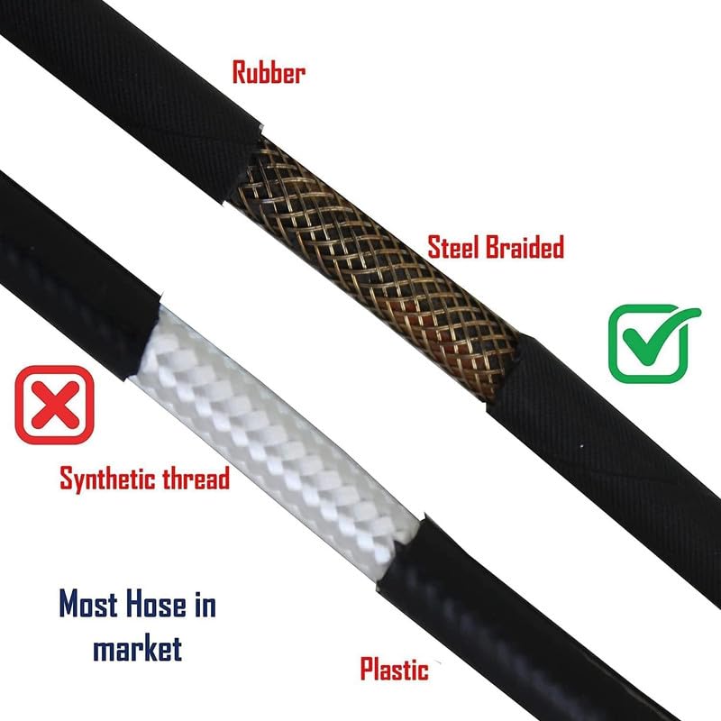 Starq Heavy Duty Hydraulic Hose Pipe for Pressure Washers 15Mtr - Steel Braided Rubber Industrial Grade I Durable I Pressure Resistant I M22 x 15 Thread