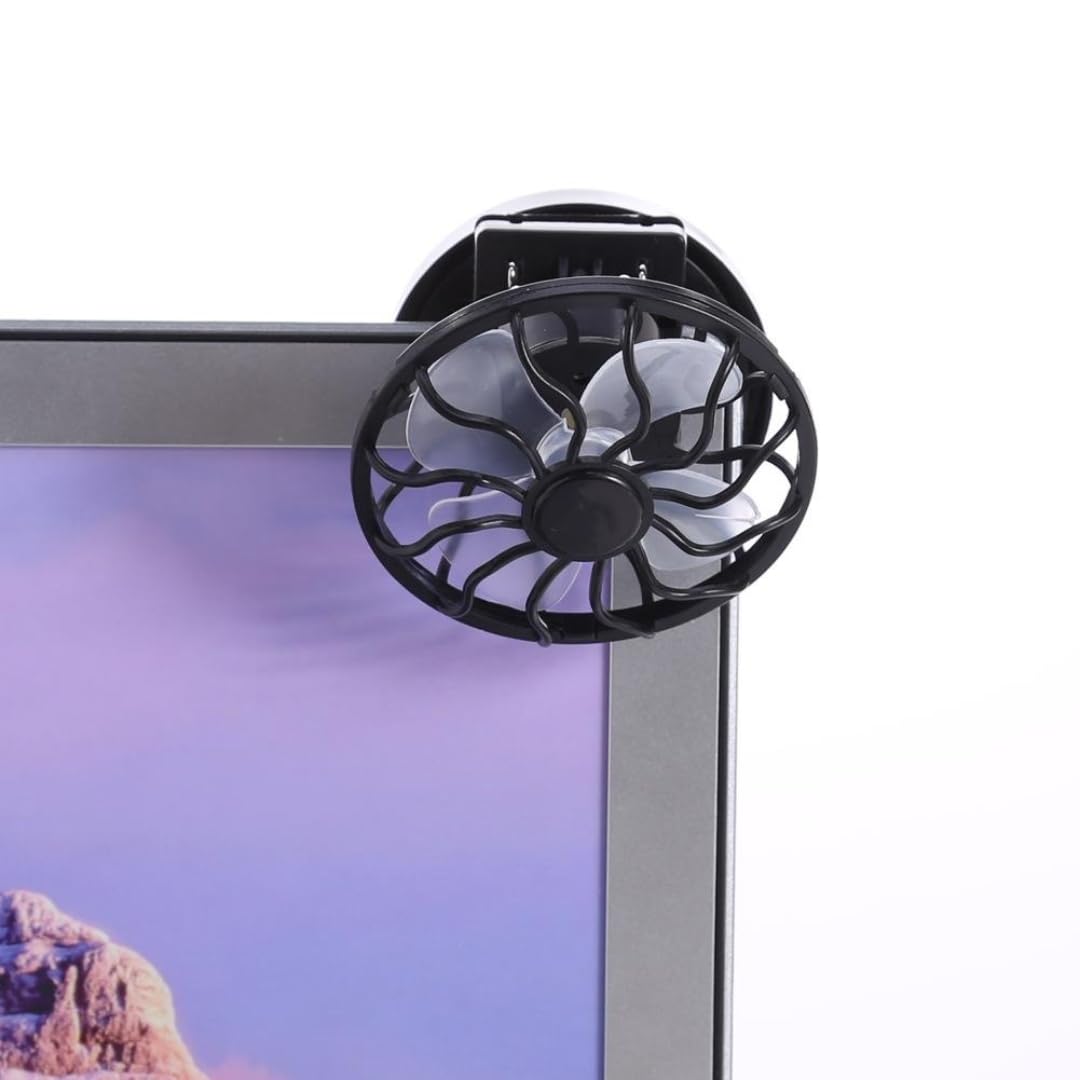 STARQ Solar Fan with Adjustable Clip, Portable Mini Cooling Fan for Home Office Travel Outdoor Use, Energy Saving Fan Black (Solar-Fan)
