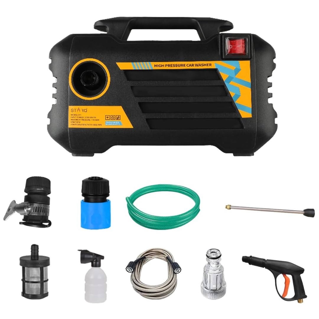 STARQ ST1 110 Bar 1700W Heavy Duty High Pressure Washer for Car, Bike, Home Pressure Adjustable Red