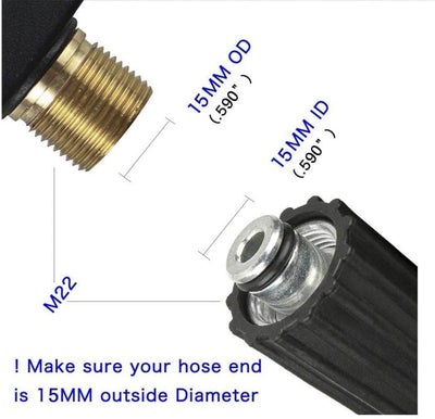 Starq Heavy Duty Hydraulic Hose Pipe for Pressure Washers 15Mtr - Steel Braided Rubber Industrial Grade I Durable I Pressure Resistant I M22 x 15 Thread