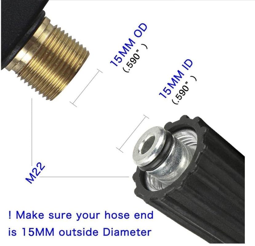 Starq Heavy Duty Hydraulic Hose Pipe for Pressure Washers 10Mtr - Steel Braided Rubber Industrial Grade I Durable I Pressure Resistant I M22 x 15 Thread