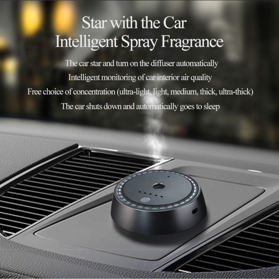 STARQ Smart Car Aroma Diffuser Rechargeable Air Freshener Mist Dispenser with Auto On/Off, 3 Speed Modes & Stylish Interior Decor (S6)