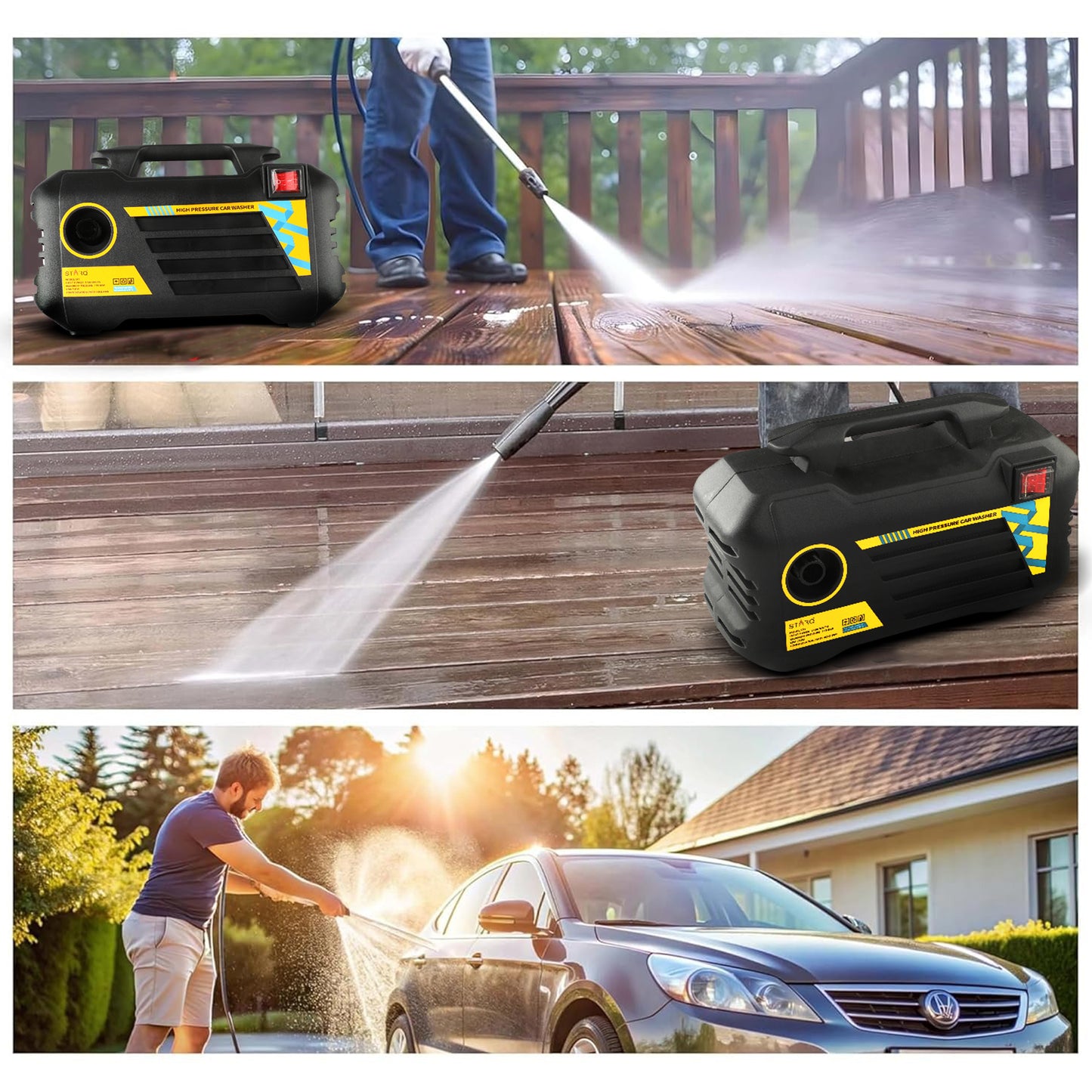 STARQ ST1 | 110 Bar 1700W | Heavy Duty High Pressure Washer for Car, Bike, Home | Pressure Adjustable | Red
