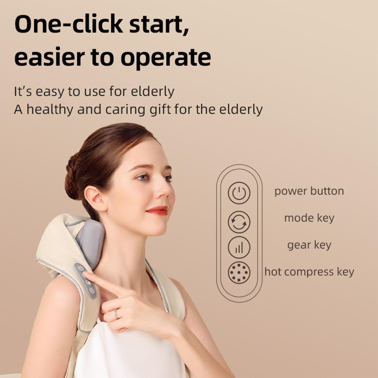 STARQ Shoulder Neck Massager Stimulate Human Hand Grasping and Kneading, Neck and Shoulder Massager with Heat For Pain Relief Deep Tissue