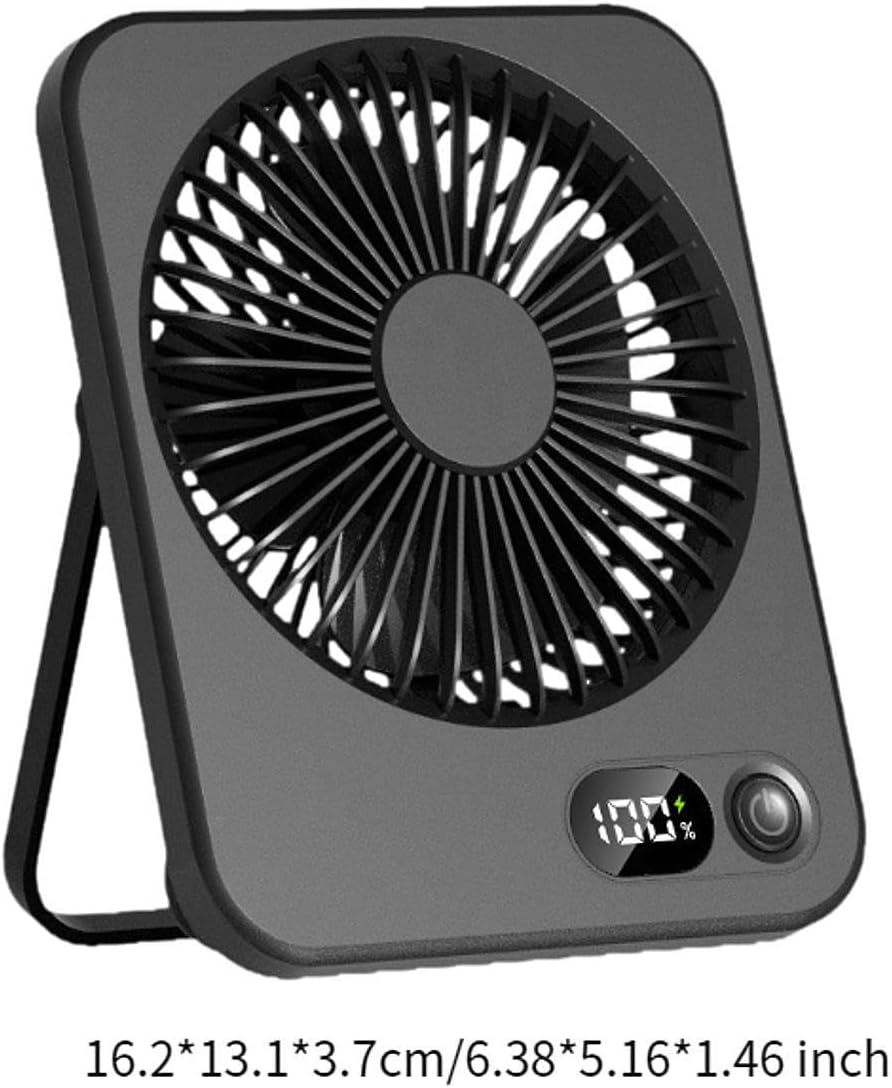 STARQ Mini Portable table Fan, Powerful Hand Fan 5 Speed 1200 mah Personal Desk Fan with Base, Lightweight Rechargeable USB Handheld Fan for Girl, Women, Men, Indoor, Outdoor (Black)