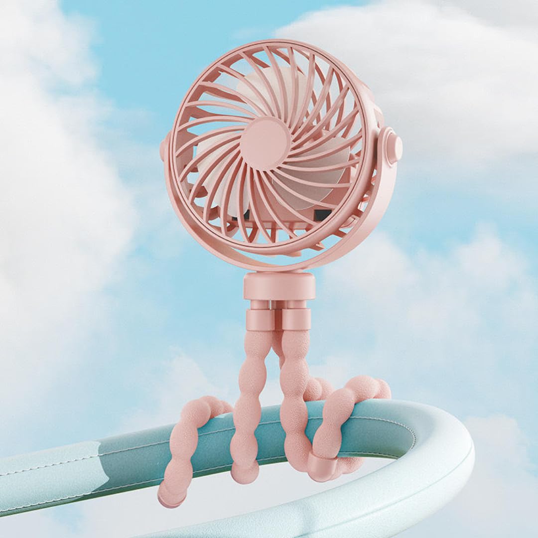 STARQ Octopus Fan, Flexible Multi-Arm Personal Fan with 360° Adjustable Heads, USB Rechargeable Portable Cooling Fan for Home, Office, and Travel (Colour As Per Availablity)