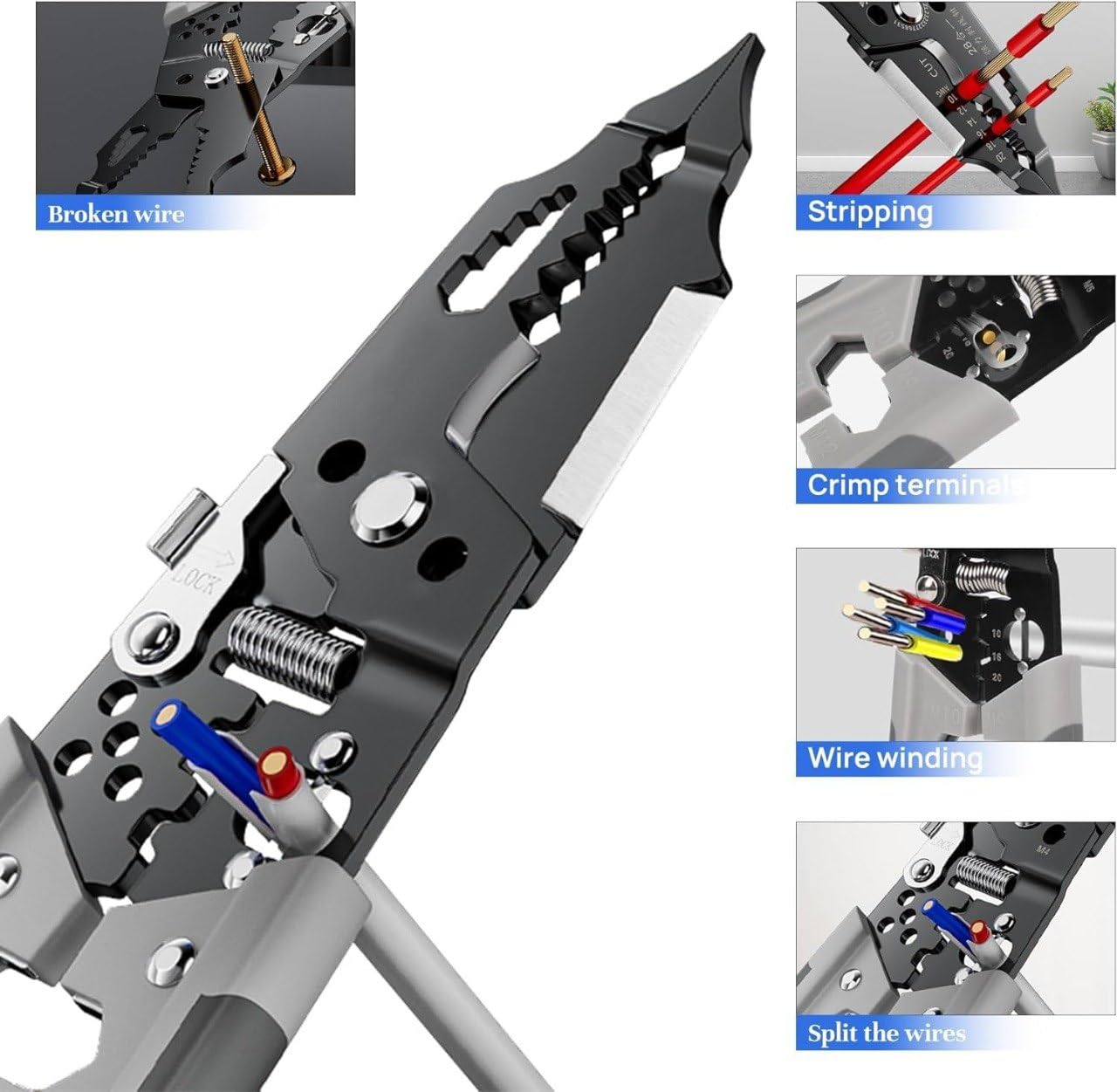 STARQ 28 in 1 Multipurpose Wire Stripper Professional Tool Pliers for Wire Stripping Cable Cutters Hand Tool