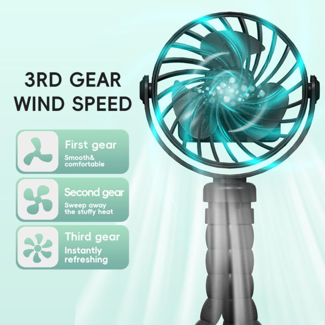 STARQ Octopus Fan, Flexible Multi-Arm Personal Fan with 360° Adjustable Heads, USB Rechargeable Portable Cooling Fan for Home, Office, and Travel (Colour As Per Availablity)