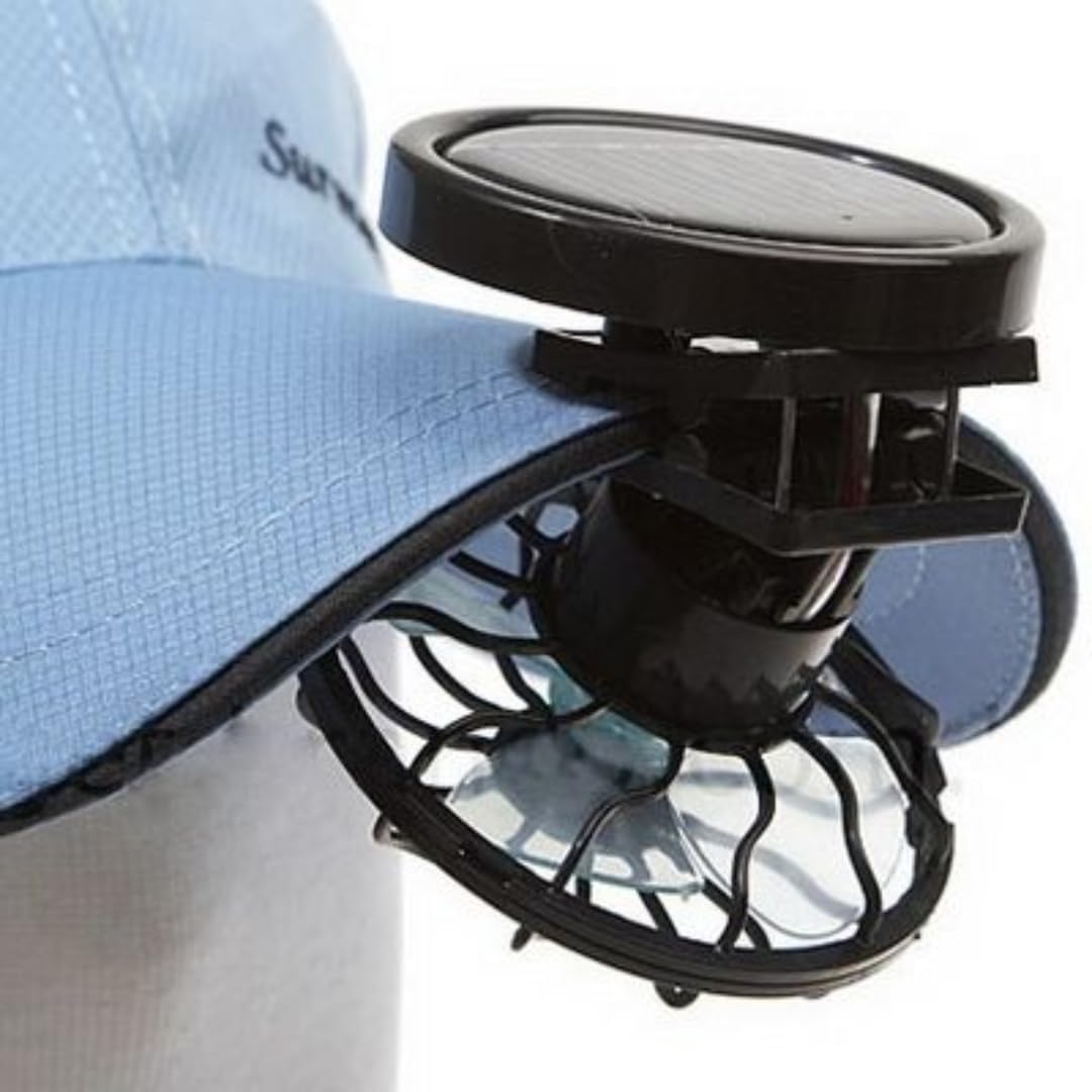 STARQ Solar Fan with Adjustable Clip, Portable Mini Cooling Fan for Home Office Travel Outdoor Use, Energy Saving Fan Black (Solar-Fan)