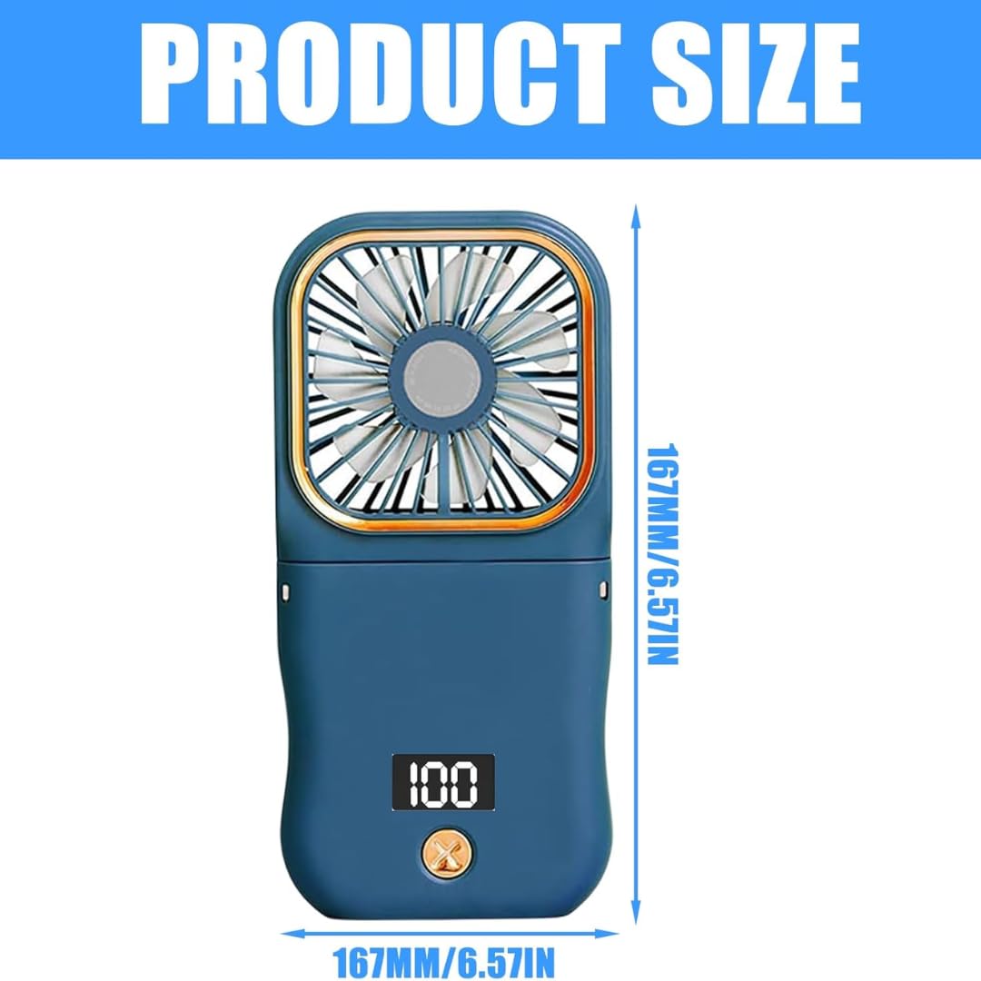 STARQ Portable Mini Handheld Fan with 3000mAh Rechargeable Battery, Foldable Personal Cooling Fan for Travel, Office & Outdoor Use FC3 (Colour As Per Availablity)