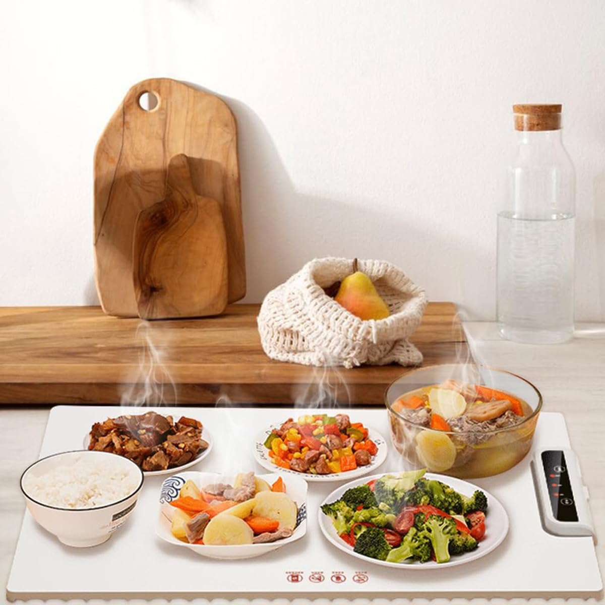 STARQ Electric Warming Tray with 3 Temperature Settings, Rollable and Portable Dining Table Tray, Portable Food Warmer for Travel