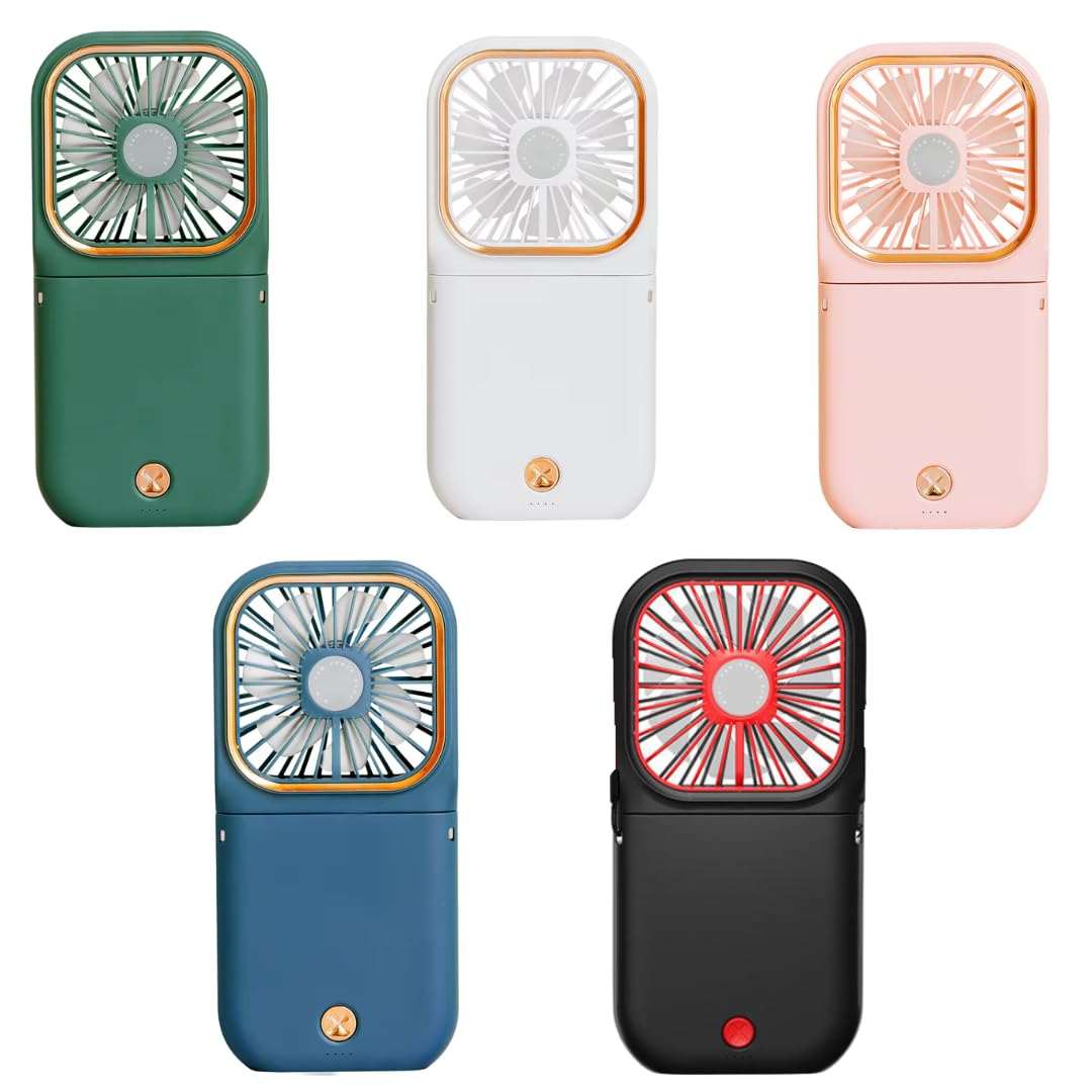 STARQ Portable Mini Handheld Fan with 3000mAh Rechargeable Battery, Foldable Personal Cooling Fan for Travel, Office & Outdoor Use FC3 (Colour As Per Availablity)