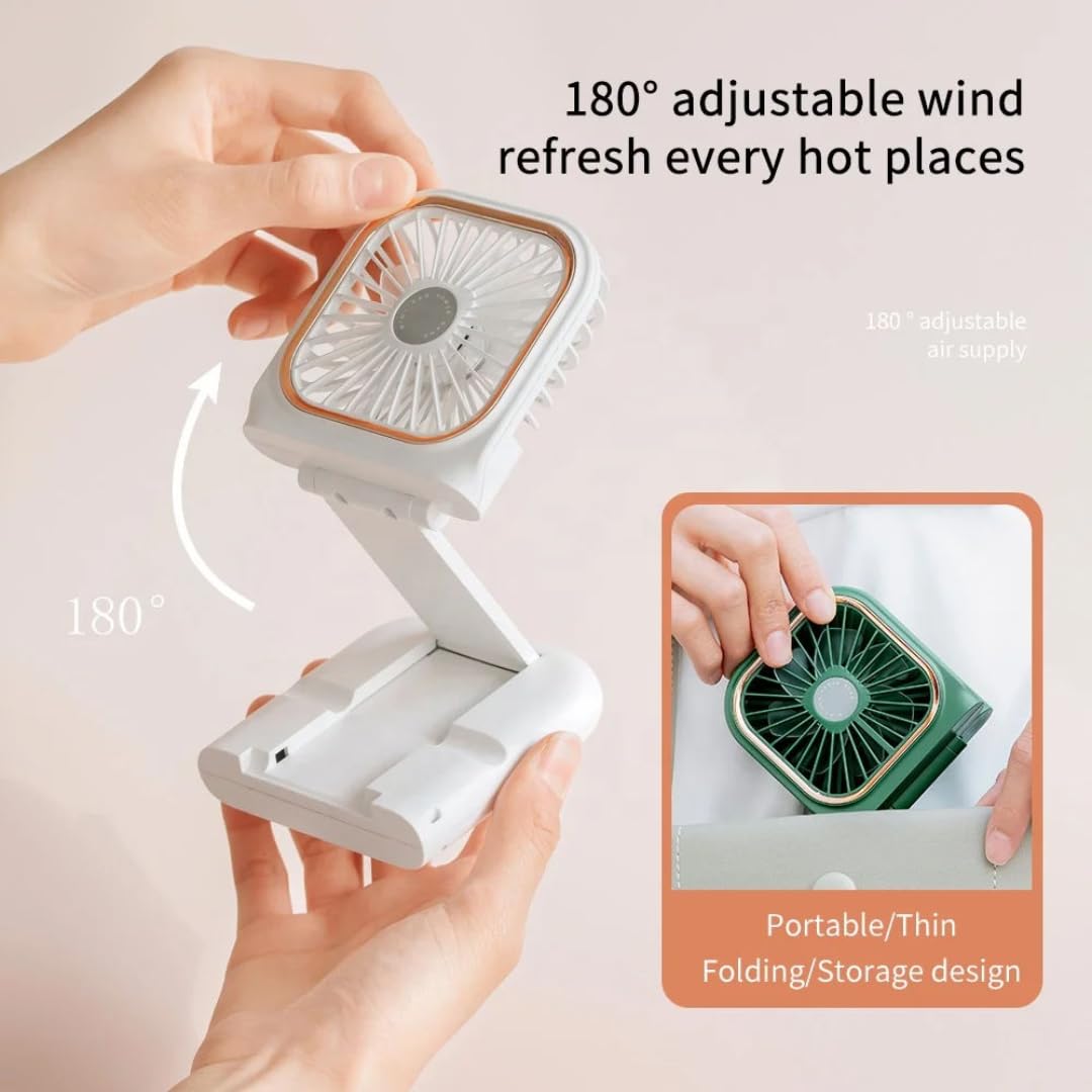 STARQ Portable Mini Handheld Fan with 3000mAh Rechargeable Battery, Foldable Personal Cooling Fan for Travel, Office & Outdoor Use FC3 (Colour As Per Availablity)