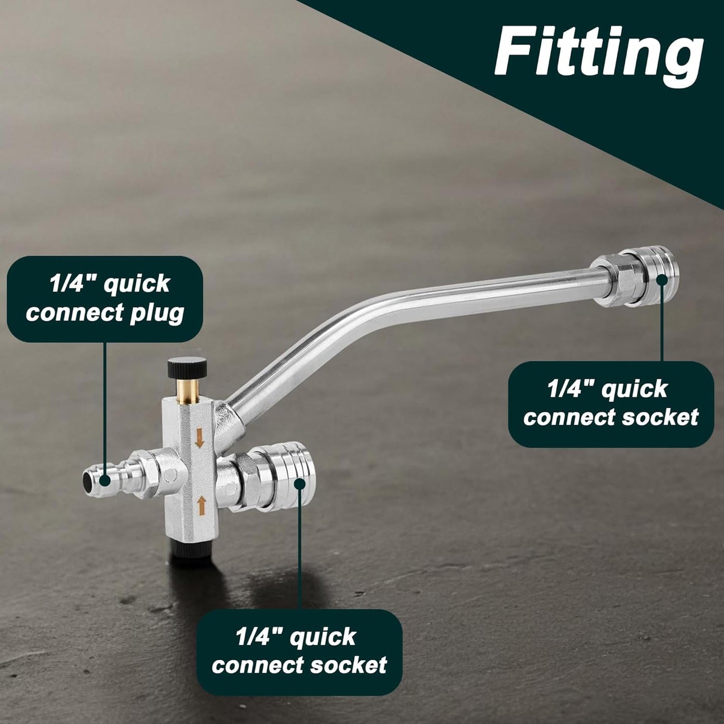 Starq Dual Lance Pressure Washer Wand For Foam Cannon, Stainless Steel With 1/4 Quick Male Connect - DV500 - Easy Switch Betweem Foam Lance and Nozzle - For Car, Bike Floor, Roof Cleaning