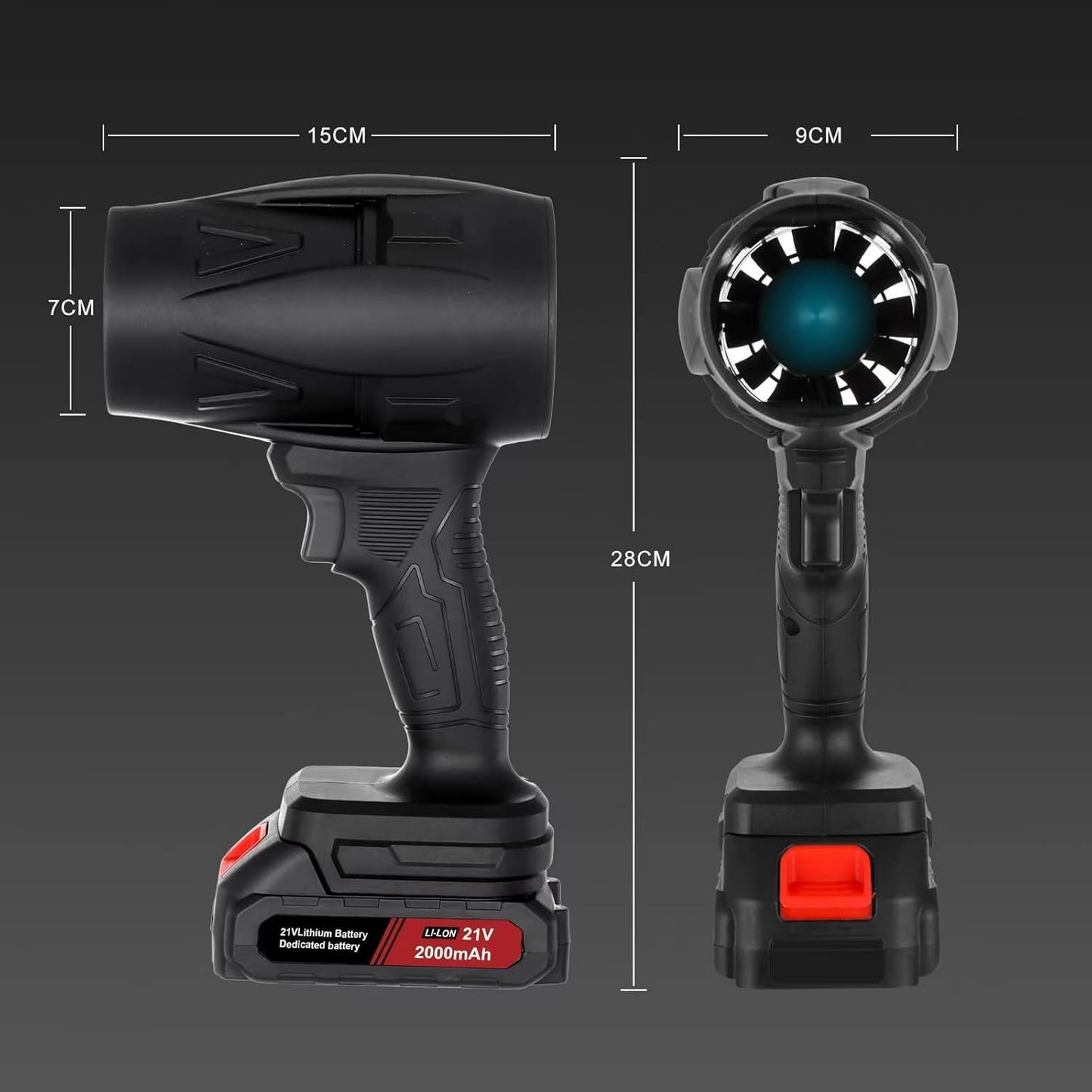 STARQ Upgraded Super Powerful Turbo Air Blower & Vaccum Cordless | Handheld 3rd Generation Brushless Motor 200000 RPM | 3 Speed | 2000mAh Rechargeable | Multi Usage for Car | Home | Electrical Works
