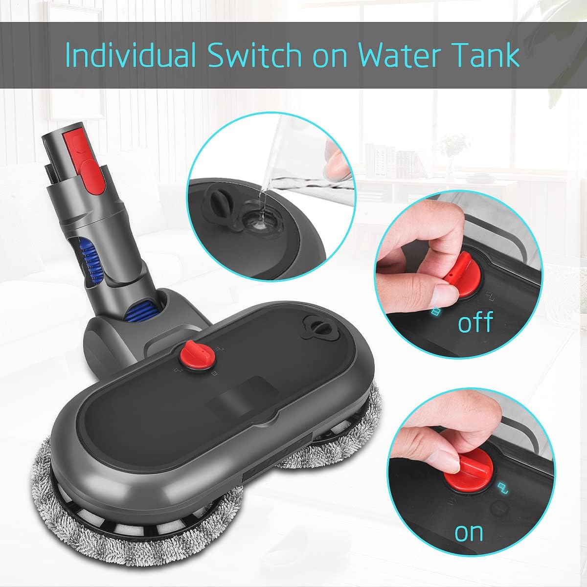 STARQ Vacuum Cleaner Accessory Electric Dry and Wet Mop Brush Head For Flexibend Vacuum Cleaner