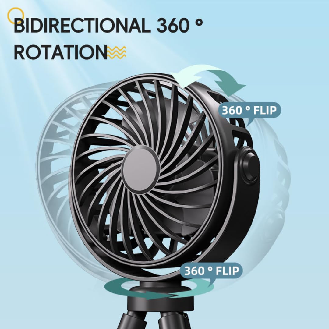 STARQ Octopus Fan, Flexible Multi-Arm Personal Fan with 360° Adjustable Heads, USB Rechargeable Portable Cooling Fan for Home, Office, and Travel (Colour As Per Availablity)