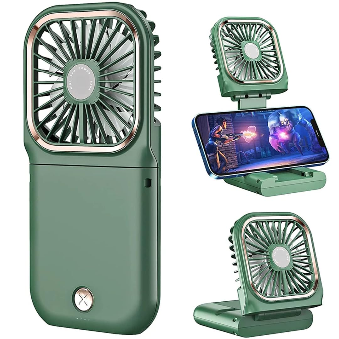 STARQ Portable Mini Handheld Fan with 3000mAh Rechargeable Battery, Foldable Personal Cooling Fan for Travel, Office & Outdoor Use FC3 (Colour As Per Availablity)