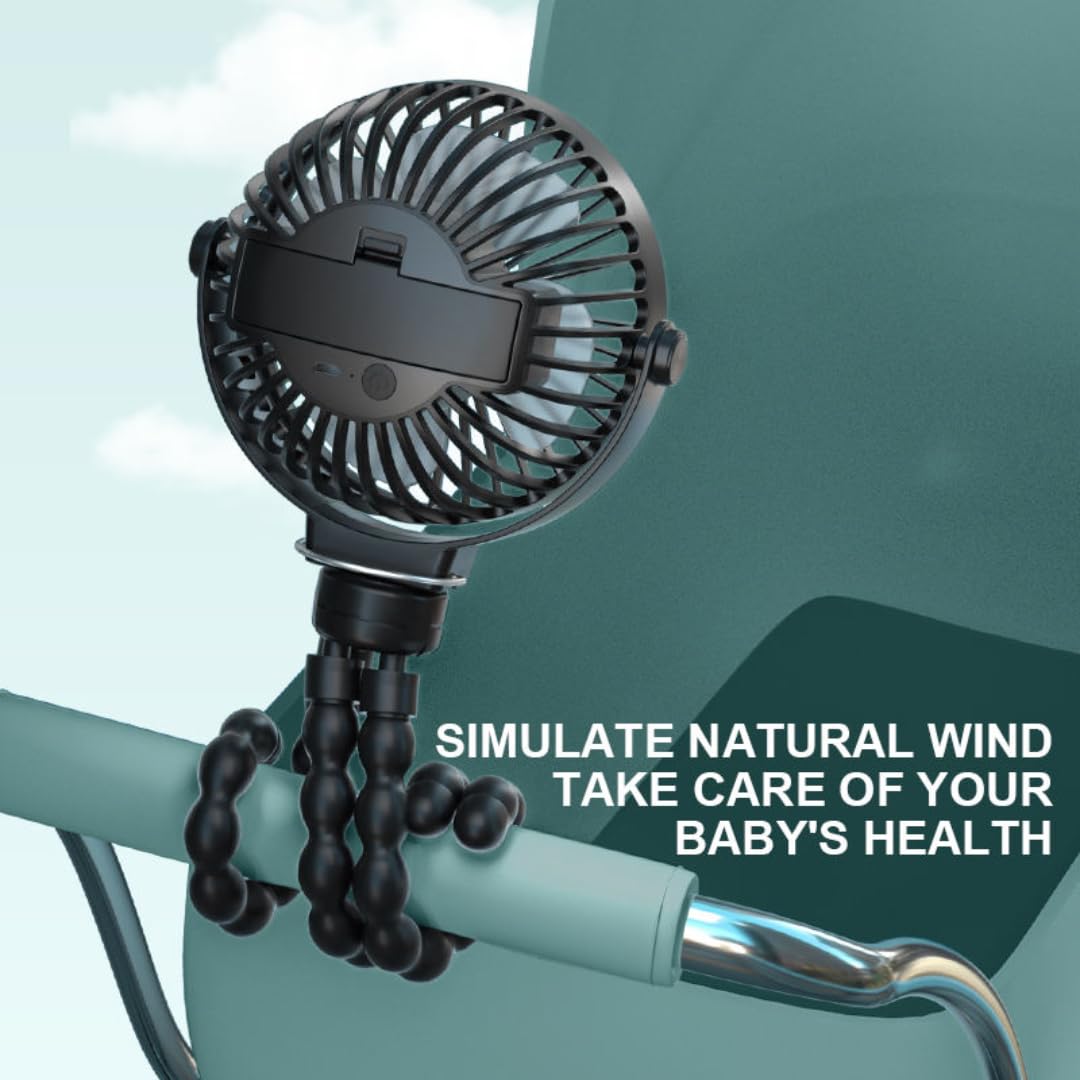 STARQ Octopus Fan, Flexible Multi-Arm Personal Fan with 360° Adjustable Heads, USB Rechargeable Portable Cooling Fan for Home, Office, and Travel (Colour As Per Availablity)