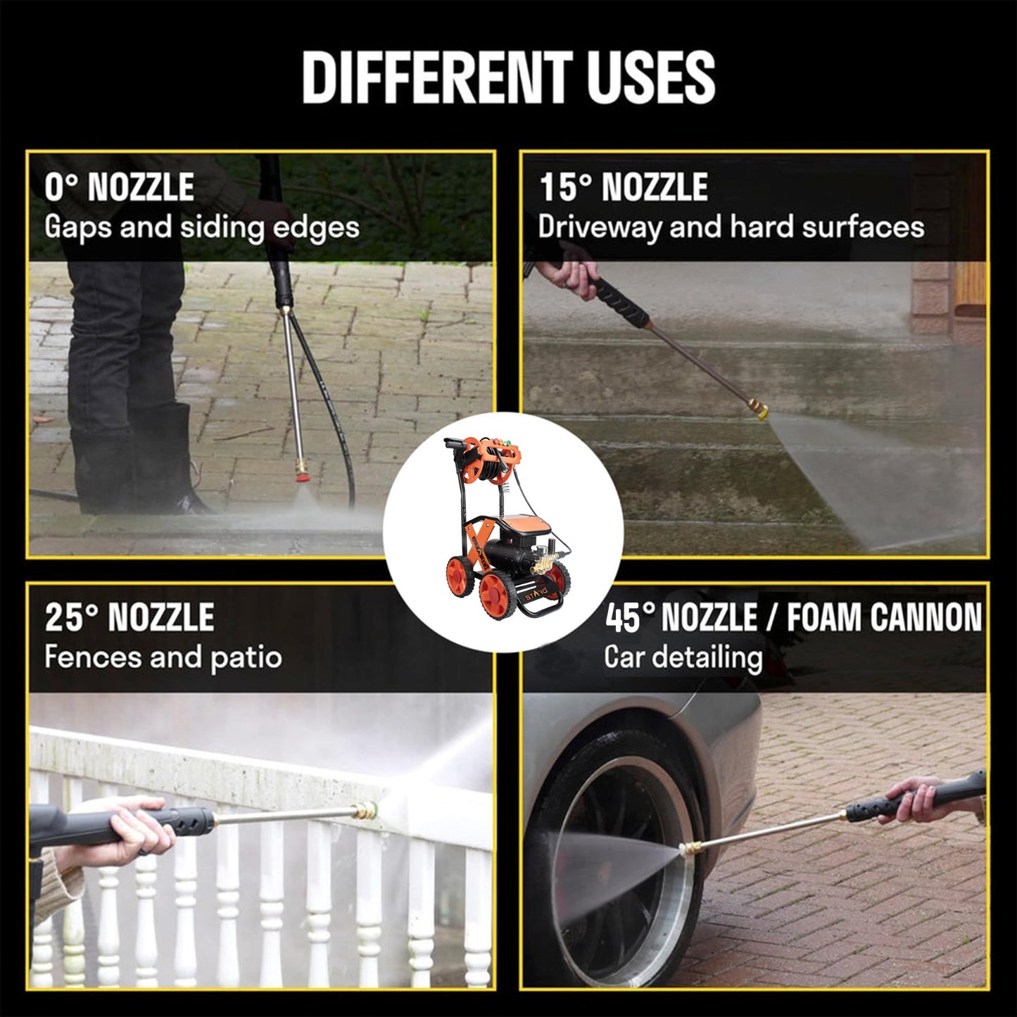 STARQ X Commercial HIGH Pressure Washer Heavy Duty with 15METER Hose Pipe for CAR, Bike, Home & Truck Washing (QTX HPW 3200 WATTS 3HP 320 BAR 18LPM)