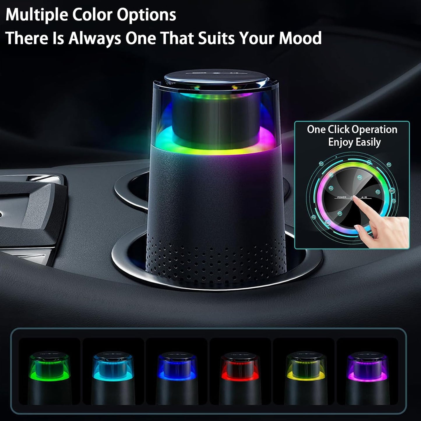 Starq Custom Black Automotive Travel Led Light USB Car Mini Portable Air Purifier Portable Car Air Purifier