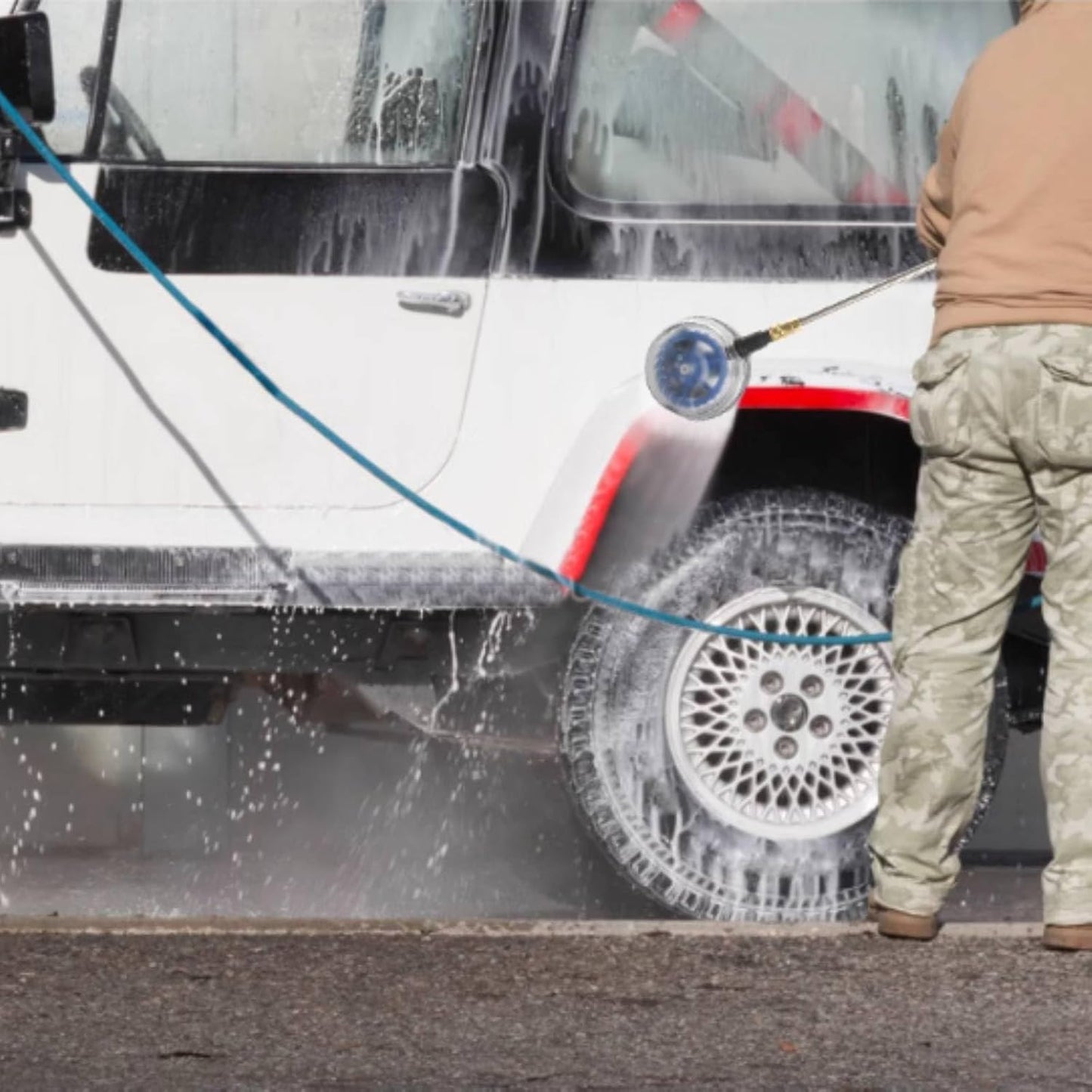 STARQ Handheld Surface Cleaner with 1/4" Quick Plug & 3/4 Brass Adapter for Driveways Sidewalks Floor Patios Cleaning, Heavy Duty