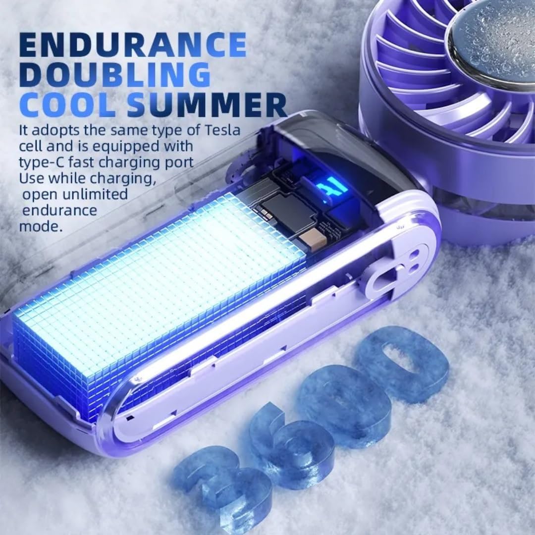 STARQ Mini Handheld Rechargeable Fan Compact & Powerful Cooling Fan for Travel, Office, Outdoor Use (Ice-Cooling-Fan-N106-Black) Visit the STARQ Store
