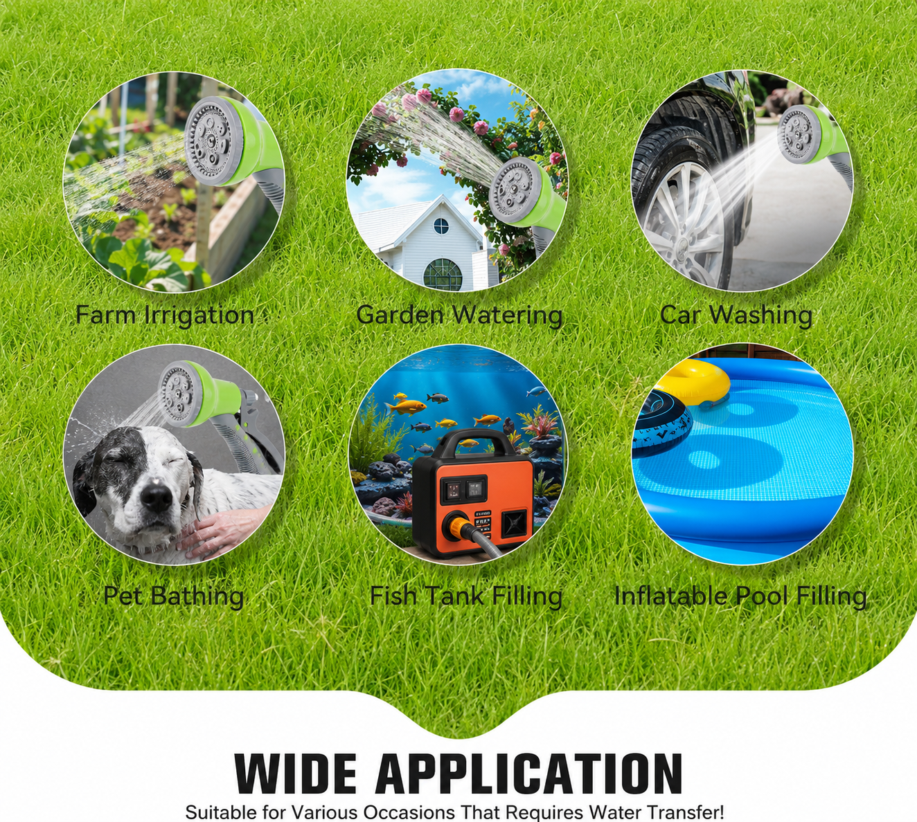 STARQ Cordless Water Pump 200W 6000mAh Battery Self Priming Portable Water Transfer Pump with Spray Gun for Car Bike Garden and Home Use