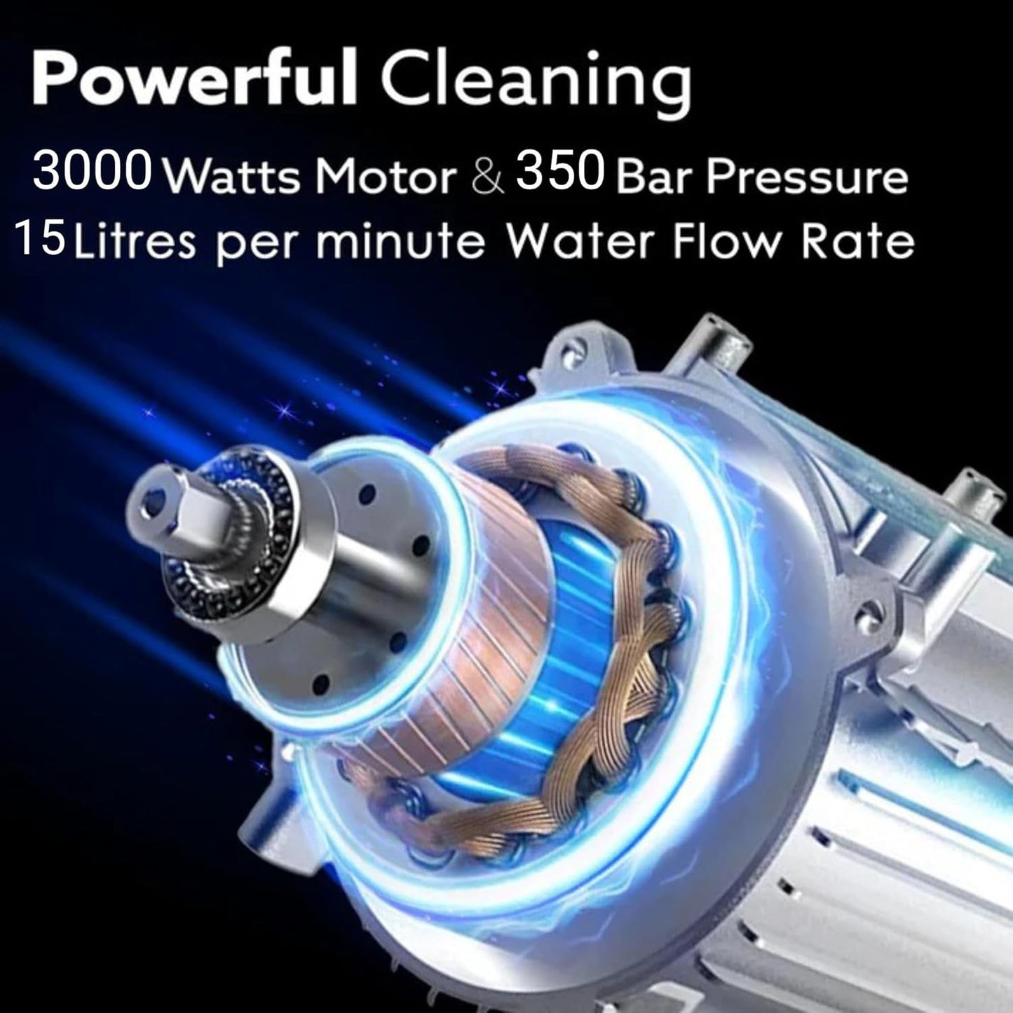 Starq curve High Pressure Washer, Car Washer, 3000 Watts Motor, 350 Bars, 15L/Min Flow Rate, 10 Meters Outlet Hose, Portable, Car, Bike & Home Cleaning