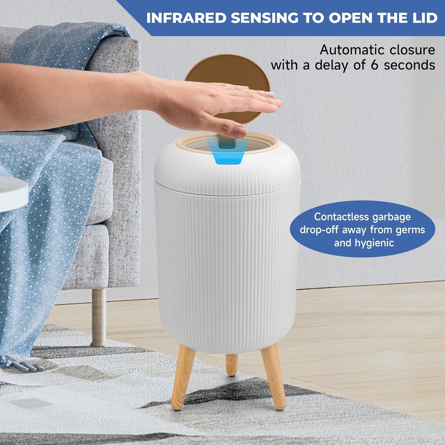 STARQ Smart Sensor Wastebasket, Convenient and Hygienic Technology Sensor Trash can for Kitchen, Bathroom, Bedroom, Living Room, Office and Outdoor