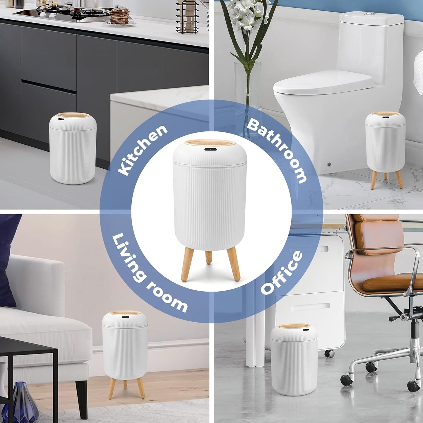 STARQ Smart Sensor Wastebasket, Convenient and Hygienic Technology Sensor Trash can for Kitchen, Bathroom, Bedroom, Living Room, Office and Outdoor