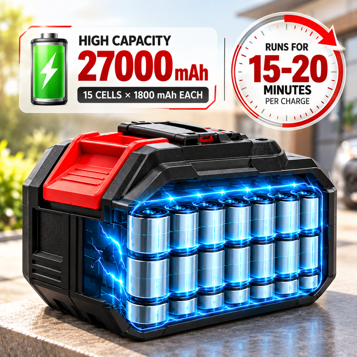 STARQ TurboMax 48V Cordless High Pressure Washer, 1020 Watts, 100 Bar, 8 LPM, with 2 x 27000mAh Batteries, 8 Meter Hose Portable Car, Bike, and Home Cleaning