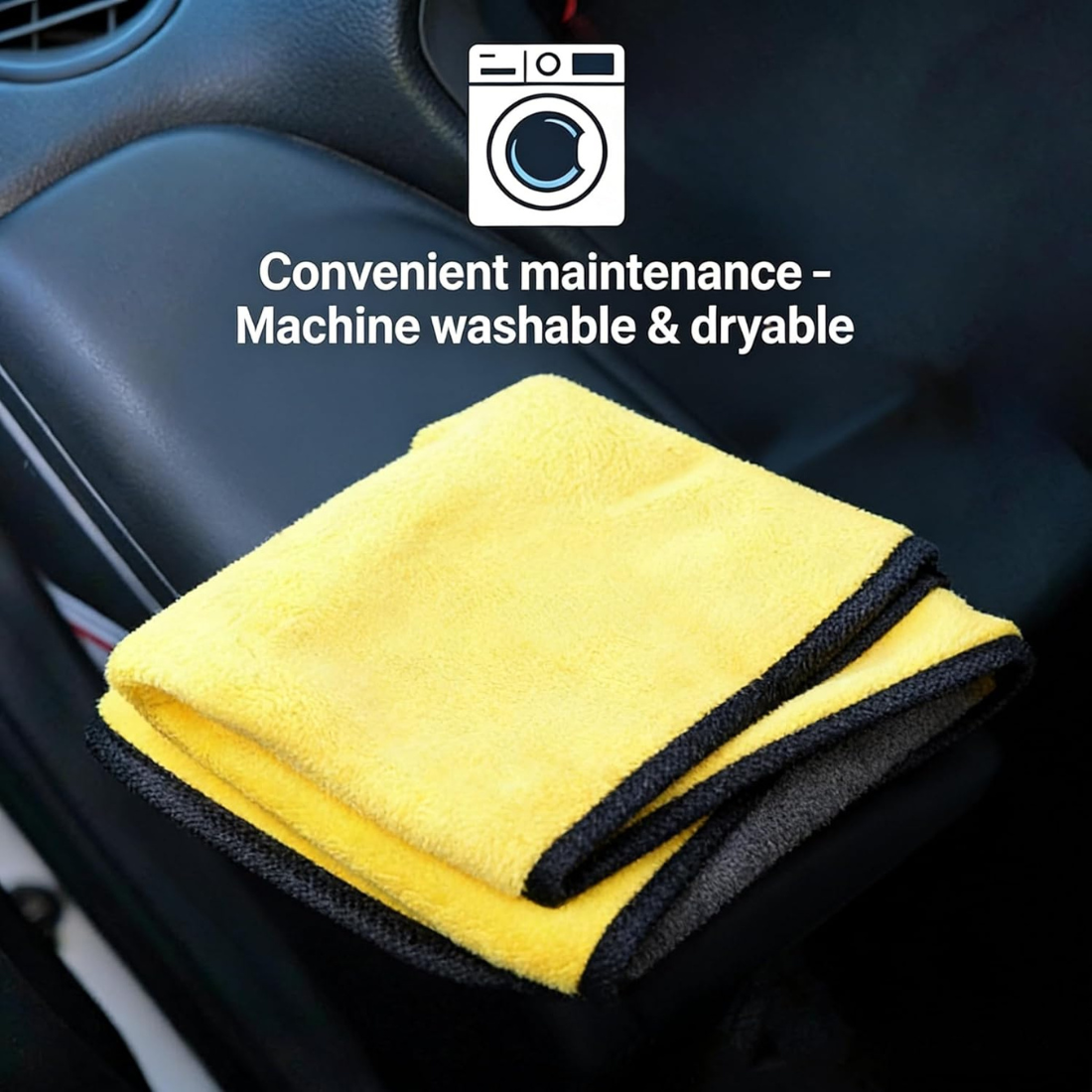 STARQ 600 GSM Heavy Microfiber Cloth for Car Cleaning & Detailing, Dual Sided Extra Thick Plush Microfiber Towel, Lint-Free Scratch-Free, 40x40 cm, Pack of 3, Multicolor
