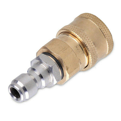 STARQ Quick Connector Coupler Set Adapter for Pressure Washer Gun 1/4 Steel and 3/4 Brass QD Quick Release Type
