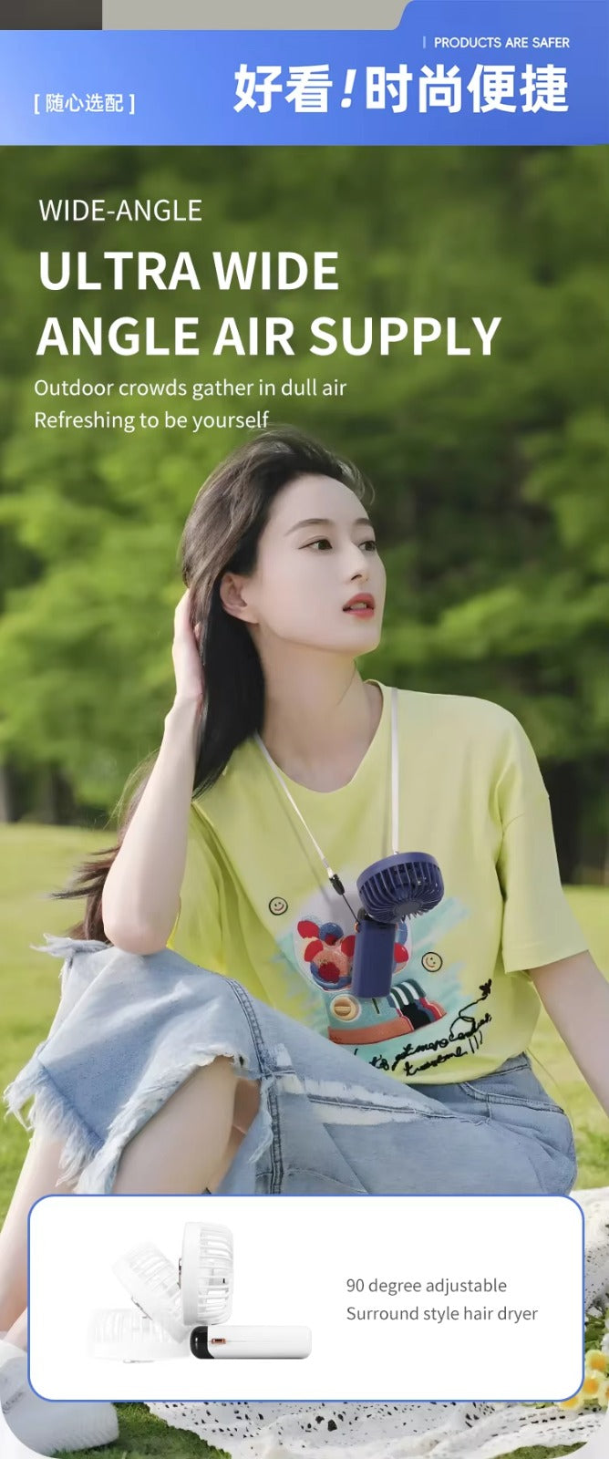 STARQ - Portable Mini Fan USB Rechargeable Mini Air Cooler Hand Held Small Fan (Green)