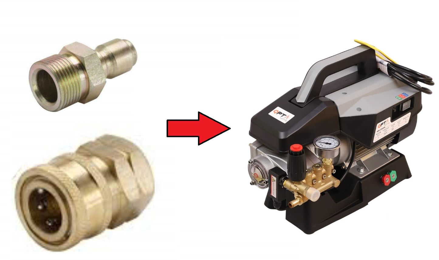 STARQ 1 QD SETS Quick Connect Adapter Fittings for Pressure Washer Hose Pipe M22 x 14 (Set of 1 Male and 1 Female) Suitable for QT30 machine only