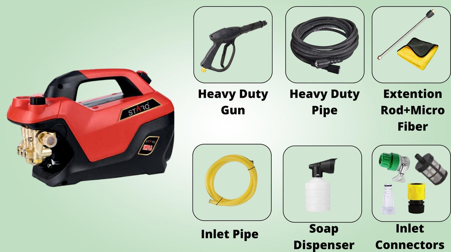 STARQ AWP 2.8 High Pressure Washer 2800W | 350 Bar | 12L/Min Flow | 8M Hose Pipe | Portable Car, Bike & Home Cleaner with Pressure Control Knob
