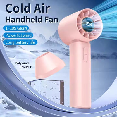STARQ - Digital Power Display Rechargeable Cooling Mini Portable Handheld Small Fan Long Battery Life (Pink)