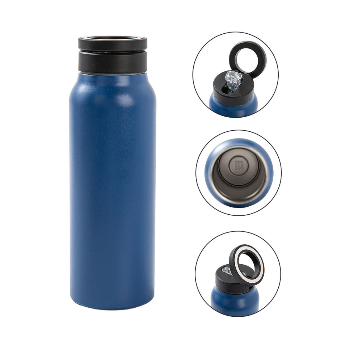 STARQ Sipper Water Bottle 750ML with Magnetic Tripod, Melbipod Yellow, 3H Hot & 6H Cold, Perfect for Vlogging, Fitness & Travel, BPA Free