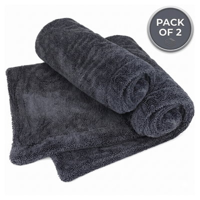 STARQ 1200 GSM Microfiber Car Cloth 40x60 cm Twisted Loop Super Absorbent Drying Towel Edgeless Lint-Free Scratch-Free Plush Cloth for Car Detailing Grey