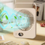 STARQ Mini Portable table Fan, Powerful Hand Fan 5 Speed 1200 mah Personal Desk Fan with Base, Lightweight Rechargeable USB Handheld Fan for Girl, Women, Men, Indoor, Outdoor (Coffee)