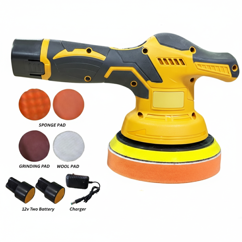 STARQ Cordless Polishing Machine for Car , 12V Cordless, 8 Speed Setting, Variable Speed Control, 2800-5800 RPM, 3500mAh Rechargeable 2 Batteries, Car Polish Machine