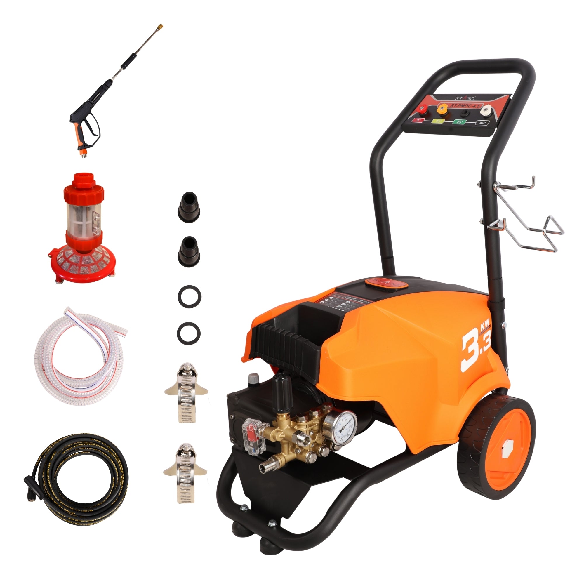 STARQ STPMDC 4.5 Commercial High Pressure Washer with PMDC Motor India’s 1st PMDC Pressure Washer 3300W 4.5HP 250 Bar 21 LPM 15m Hose for Car Bike Home & Truck Cleaning