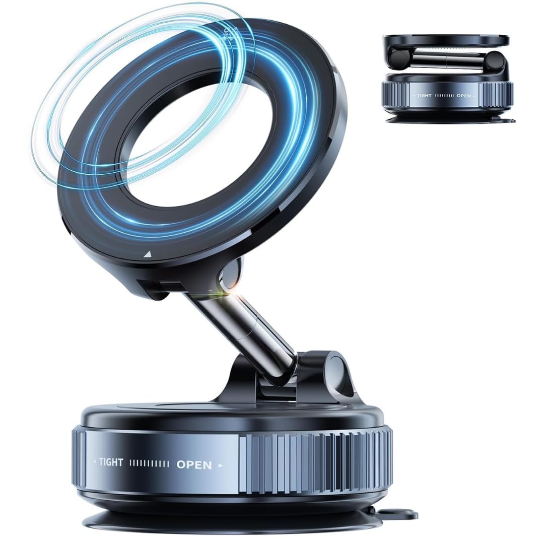 STARQ 360° Vaccum Magnetic Phones Holder, Magnetic Car Phone Mount, Hands-Free Suction Cup Phones Holder for Car/Gym/Mirror/Shower, Car Mount Compatible with All Mobile (Extended)