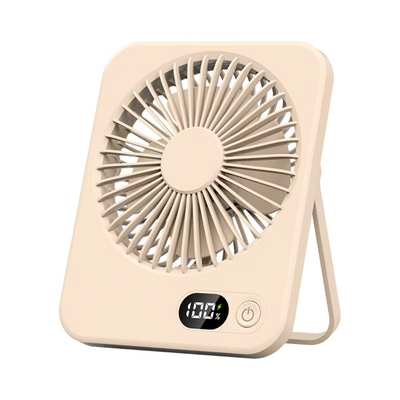 STARQ Mini Portable table Fan, Powerful Hand Fan 5 Speed 1200 mah Personal Desk Fan with Base, Lightweight Rechargeable USB Handheld Fan for Girl, Women, Men, Indoor, Outdoor (Coffee)